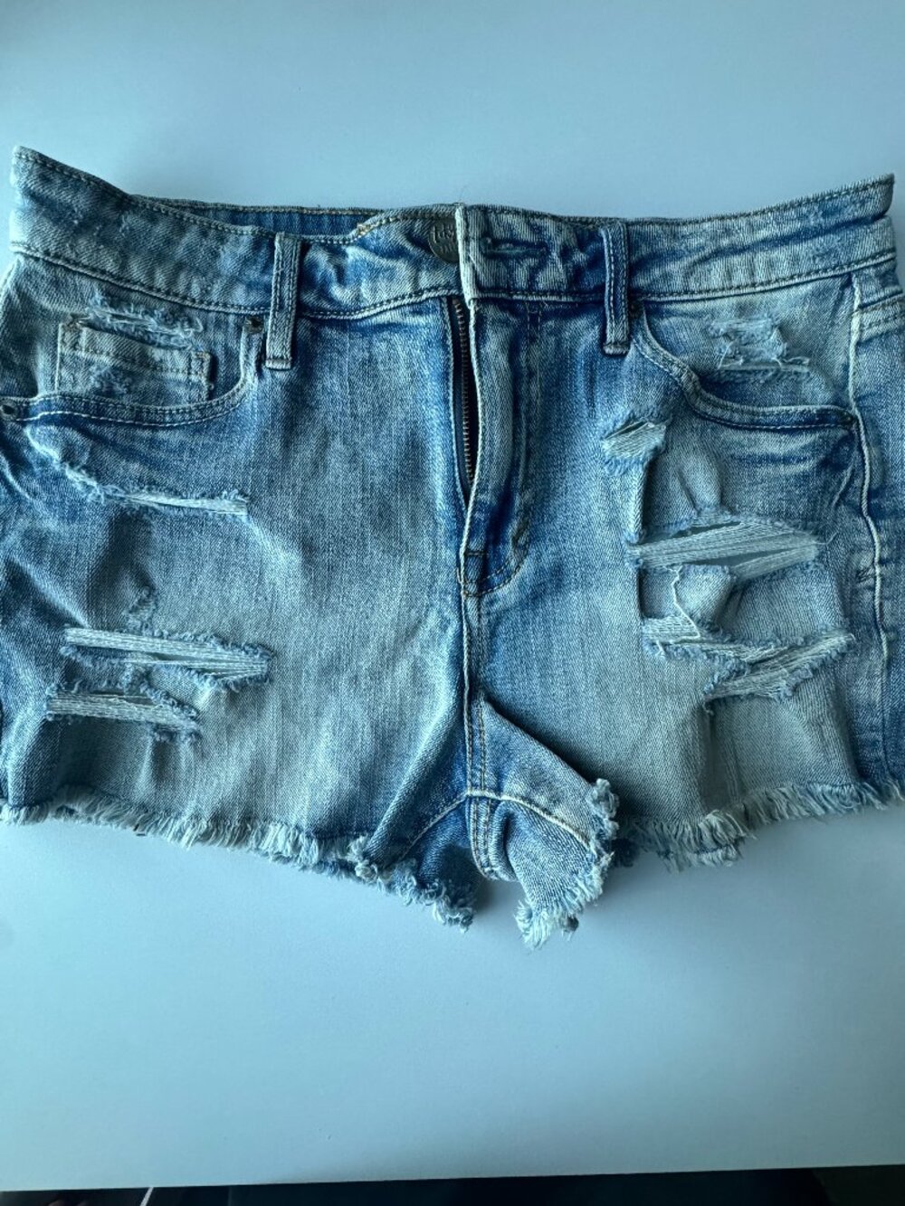 Tokyo Darling Distressed Raw Hem Denim Shorts Size 8